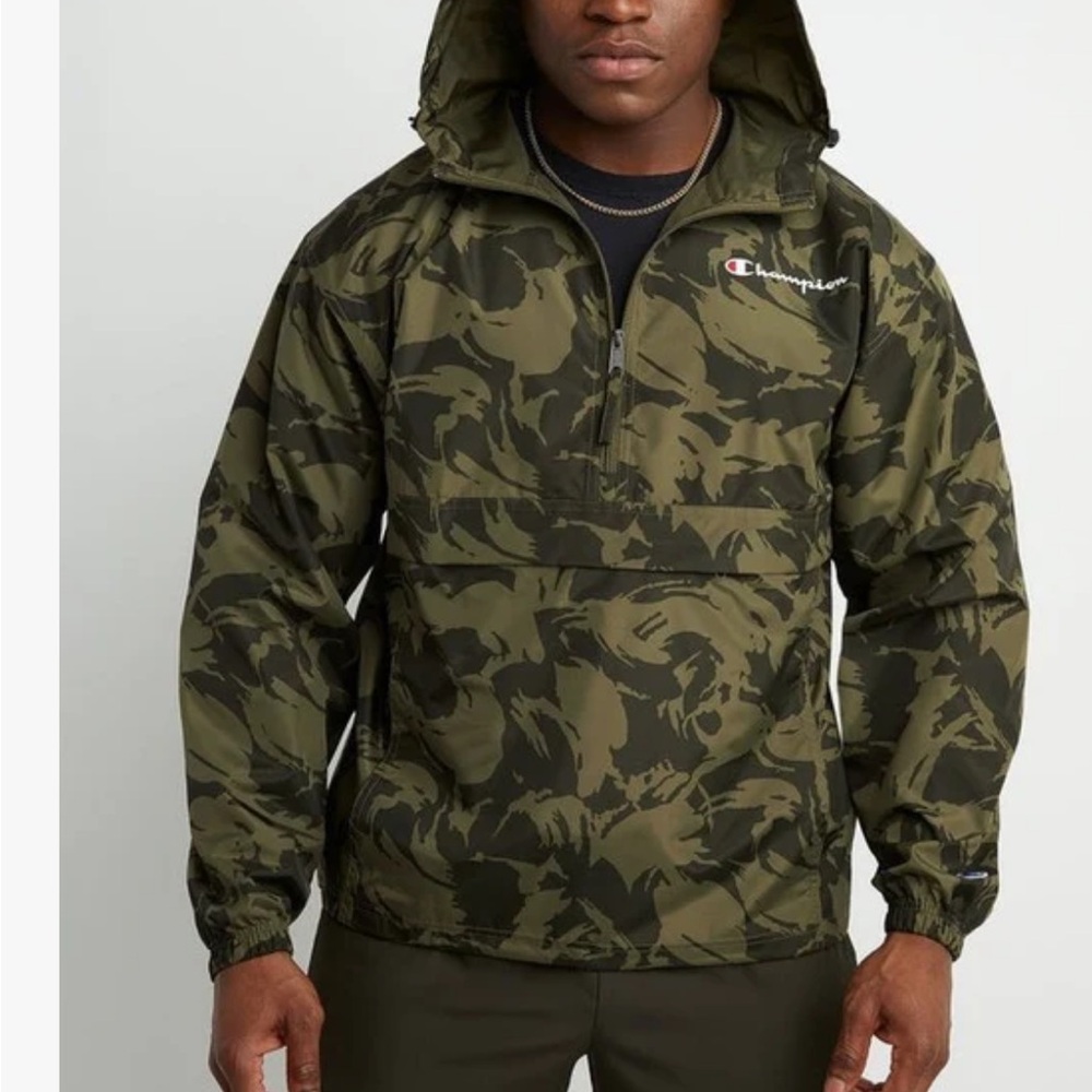 Champion camo windbreaker packable lightweight hoodie